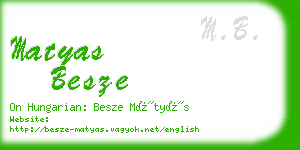 matyas besze business card